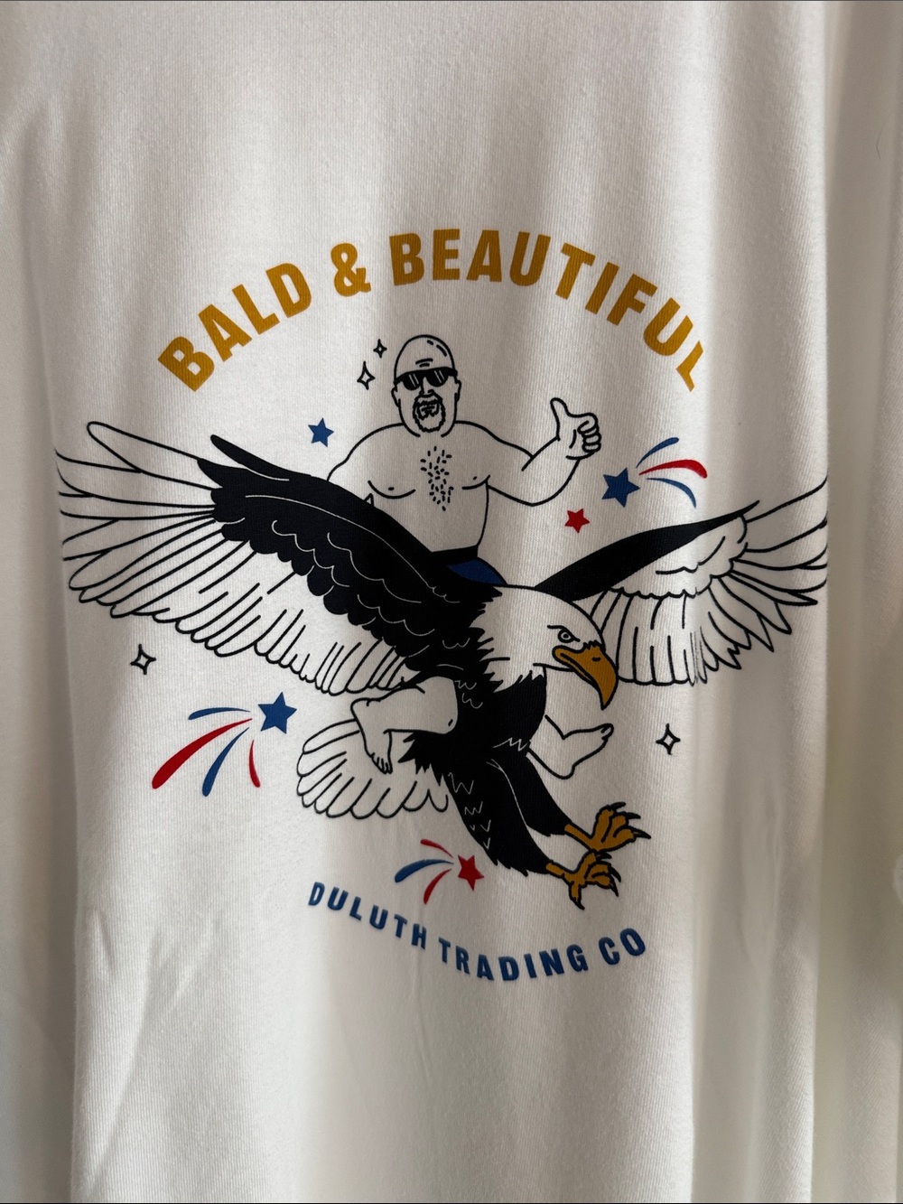 Duluth Trading Co White Bald & Beautiful Eagle Graphic Tee 3XLT NEW great gift!